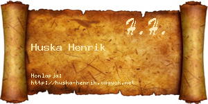 Huska Henrik névjegykártya